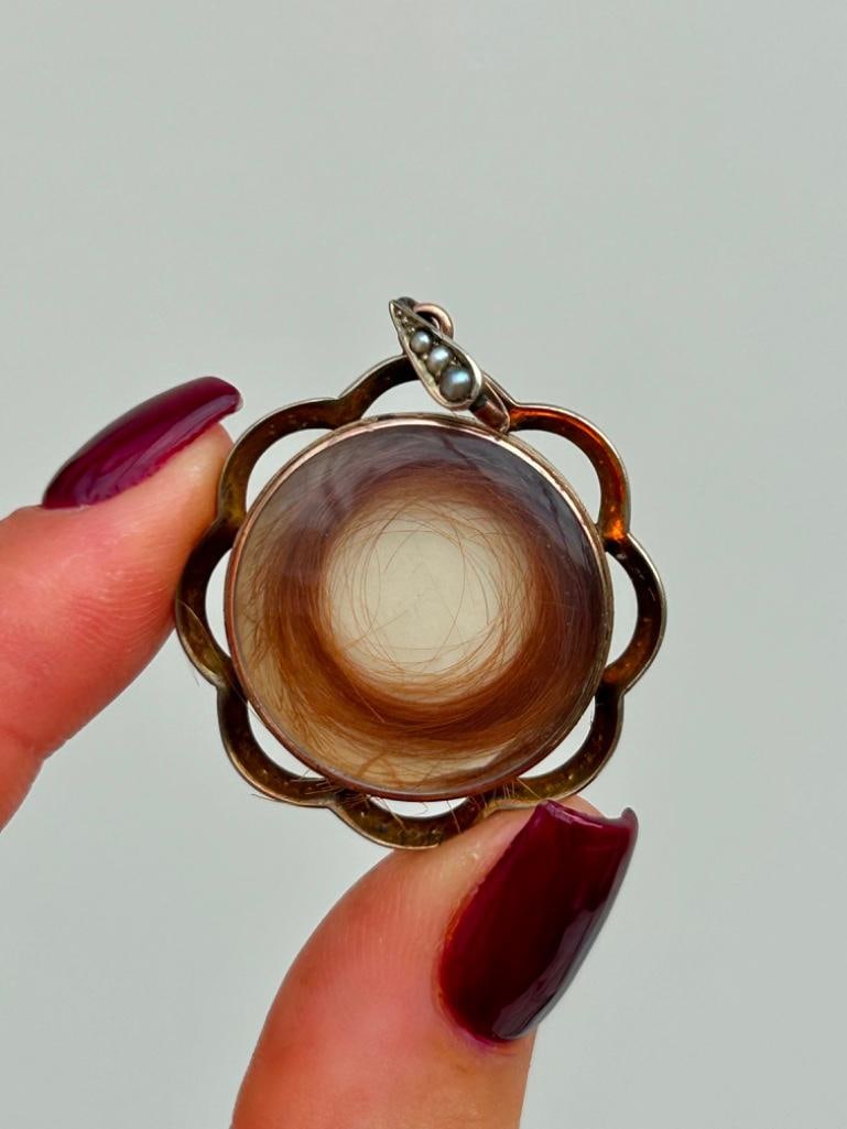 Wonderful Pearl Halo Gold Double Sided Locket Pendant - 3