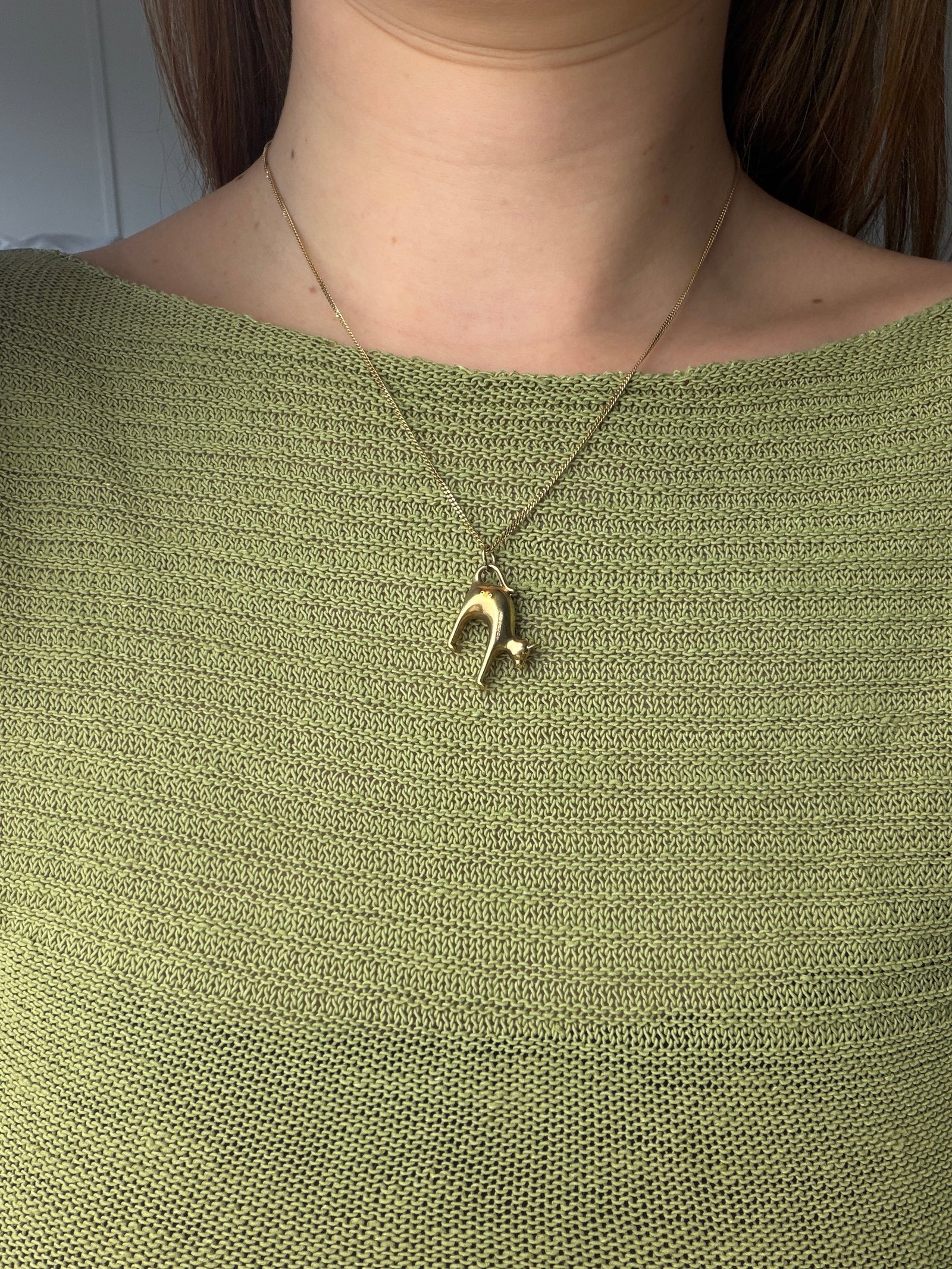 VINTAGE 9CT YELLOW GOLD CAT CHARM - 2