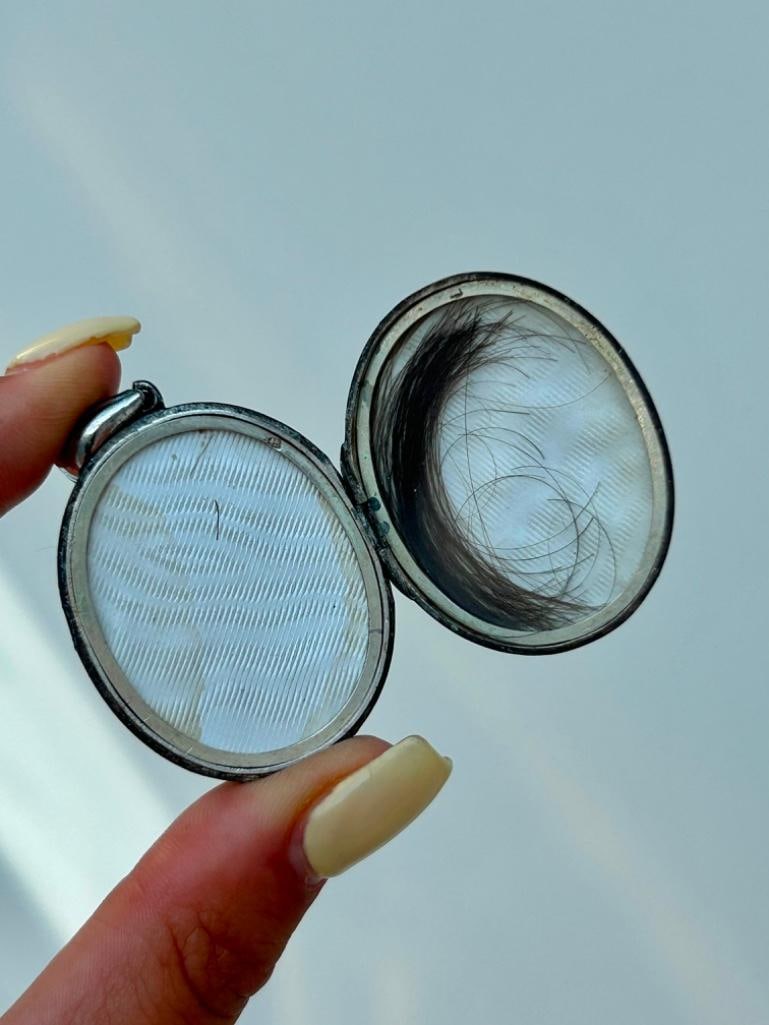 Victorian Silver Large Aesthetic Locket Pendant - 3