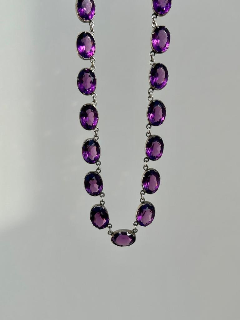 Antique Purple Paste Silver Rivière Necklace (1 of 7)