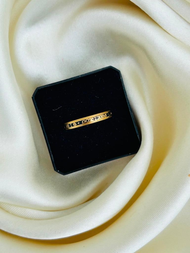 Heavy 18ct Yellow Gold Black Enamel Mourning Band c1785 - 5
