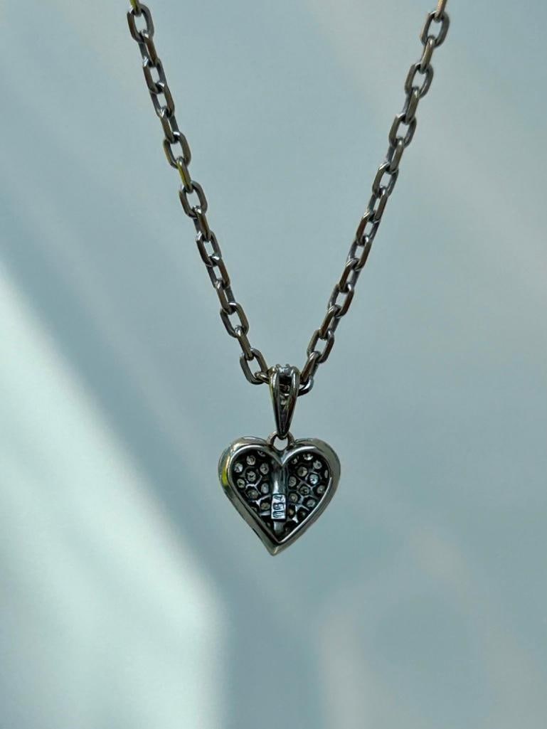 18ct Gold Diamond Heart on 18ct Gold Chain - 5