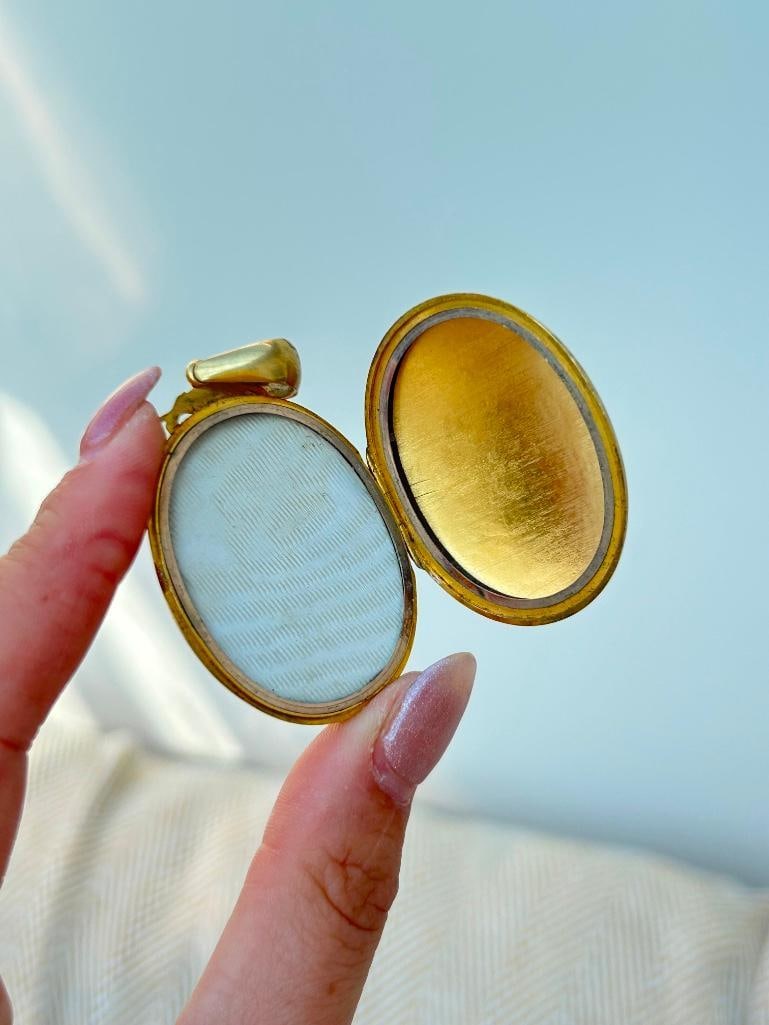 Huge / Heavy 15ct Yellow Gold Antique Ruby Front Locket Pendant - 5