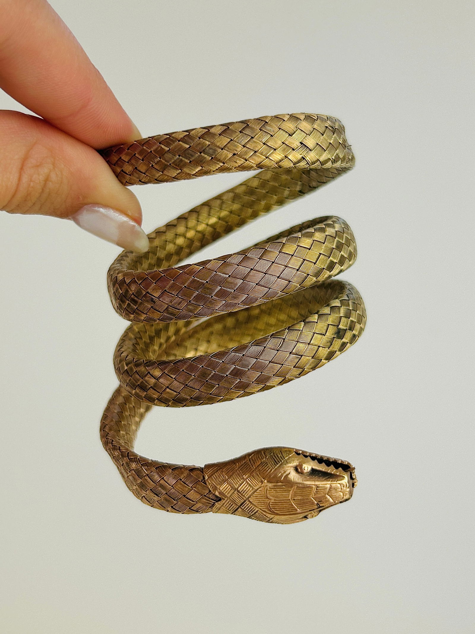 Gilt Quadruple Coiled Snake Bangle Bracelet - 2