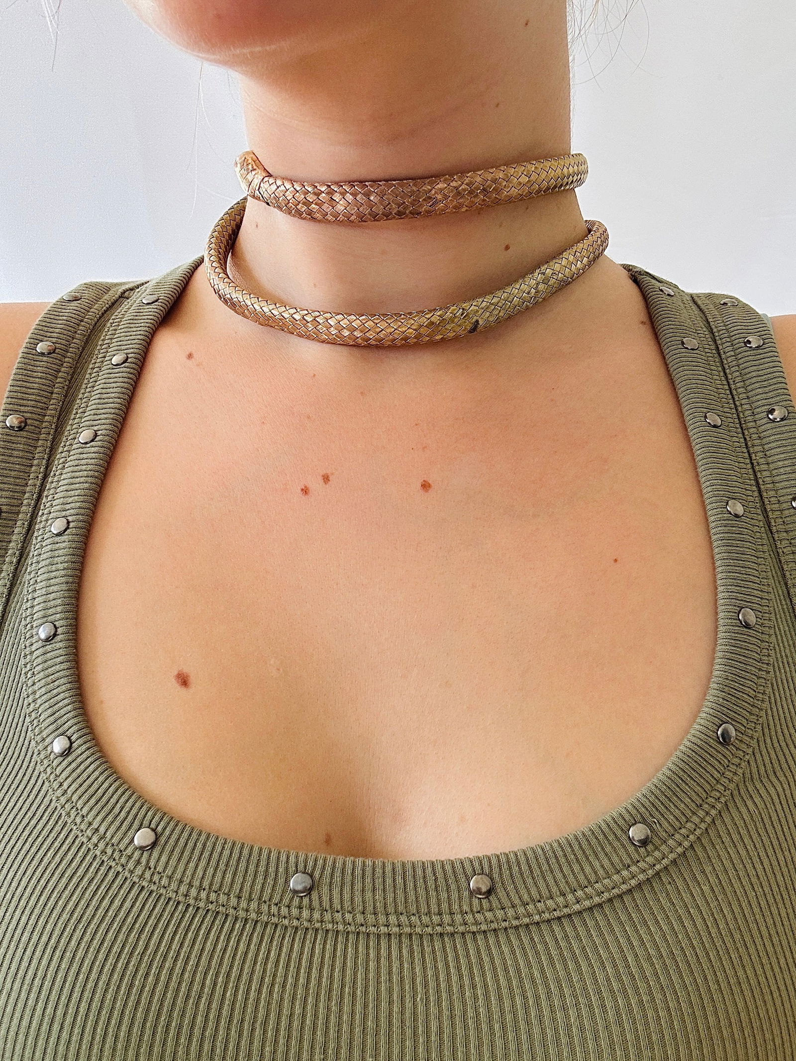 Gilt Quadruple Coiled Snake Bangle Bracelet - 7