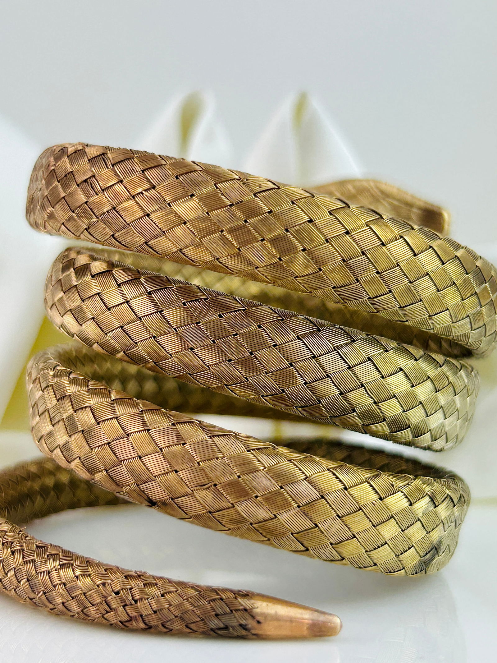 Gilt Quadruple Coiled Snake Bangle Bracelet - 9