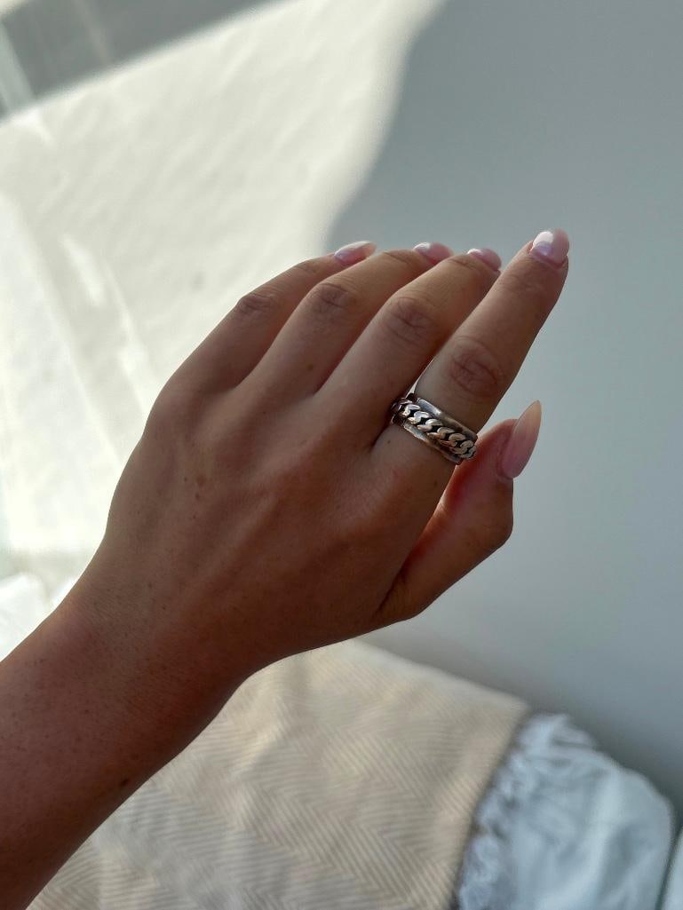 Heavy 9CT gold chain-link band Ring - 3