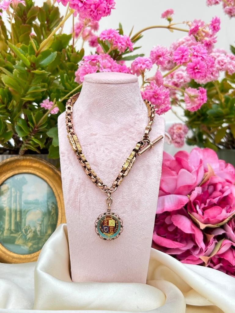 *Antique 9ct Yellow Gold Chunky Star Link Chain Necklace - 4