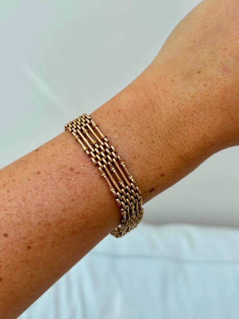 Wonderful 9ct Yellow Gold Gate Bracelet with Heart Padlock - 2