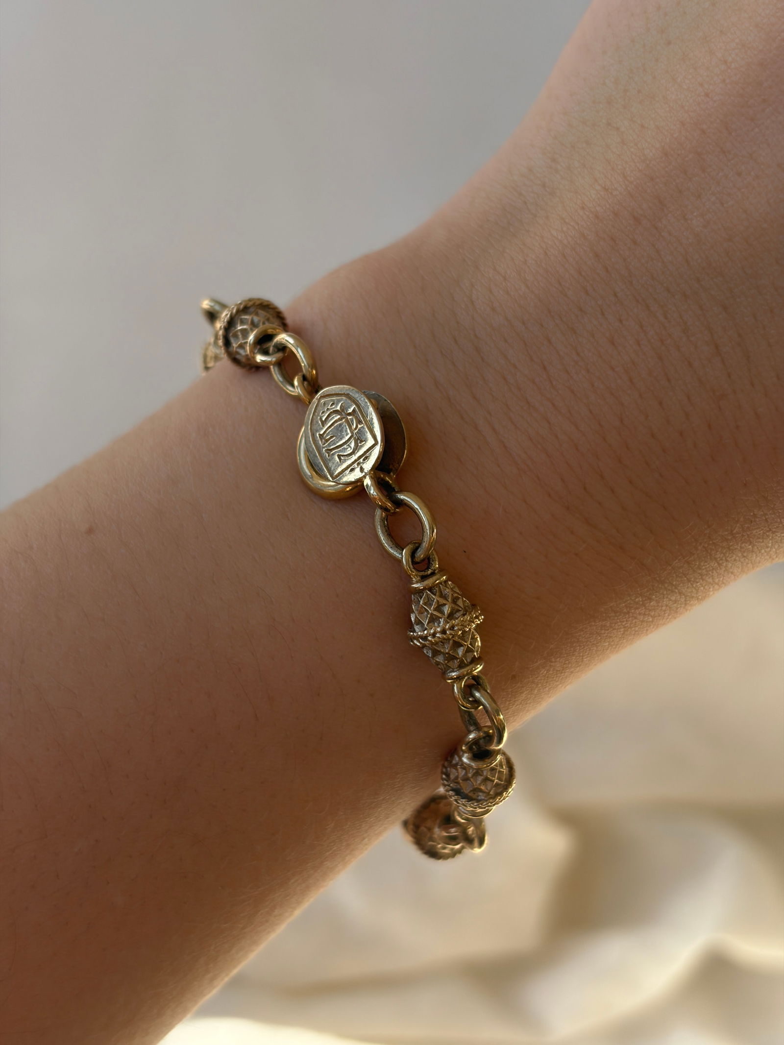 unusual design heavy 9ct gold fancy link chain necklace and bracelet set - 7