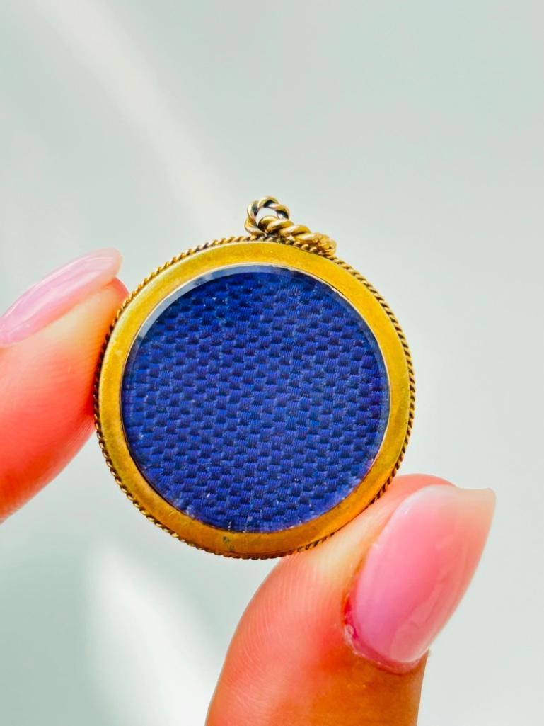 Large Chunky Antique 15ct Yellow Gold Crystal Pendant Locket Back (1 of 5)