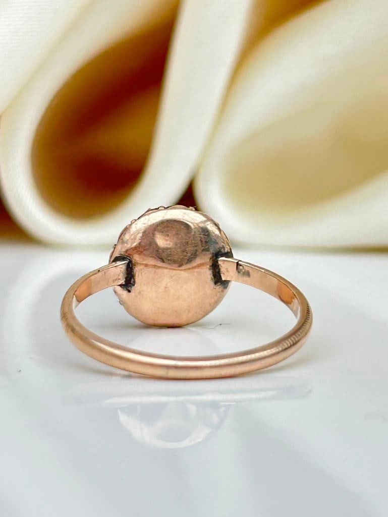 Antique 9ct Gold Goldstone and Pearl Ring - 5