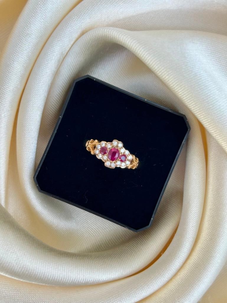 9ct Gold Ruby and Diamond Dress Ring - 3