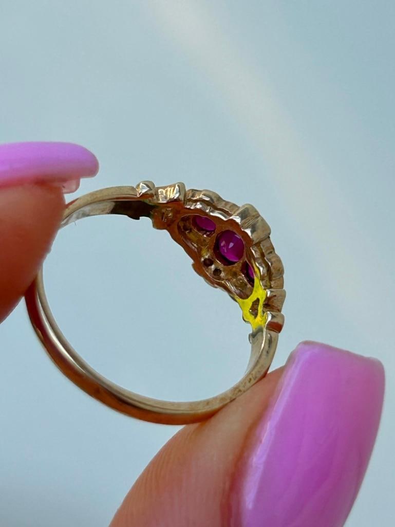 9ct Gold Ruby and Diamond Dress Ring - 4