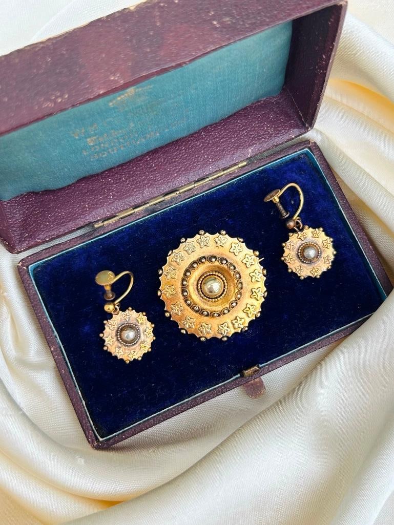 Victorian era rolled gold star set in original box - 4