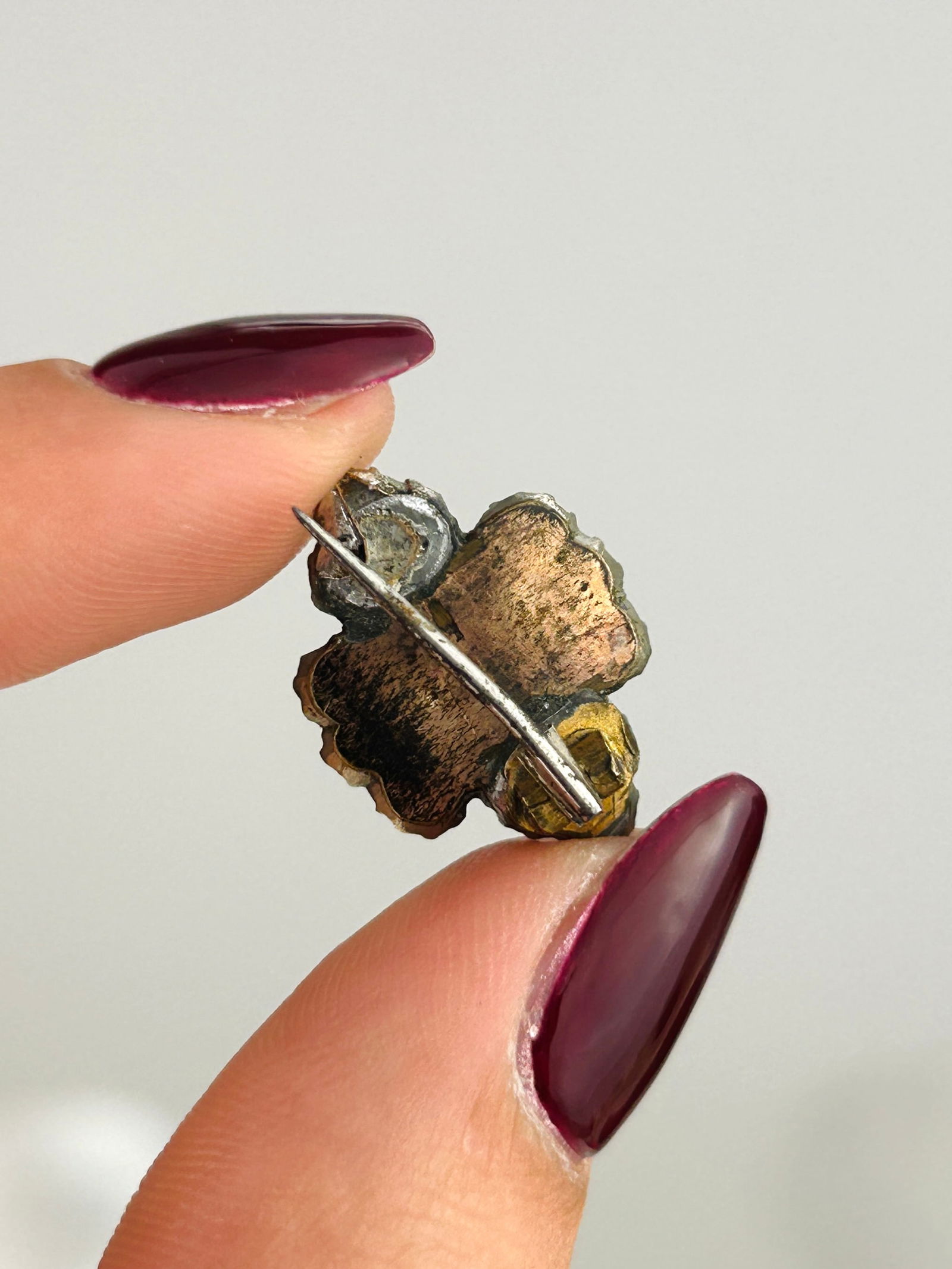 Antique Green and White Paste Brooch - 4