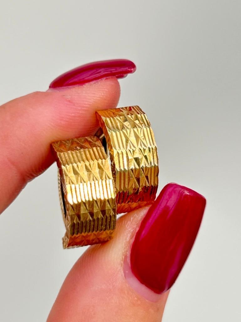 Chunky Gold Hoop Earrings - 3