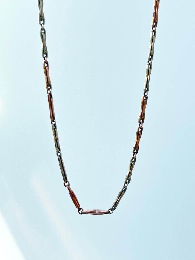 Antique 9CT gold chain necklace AF - 2