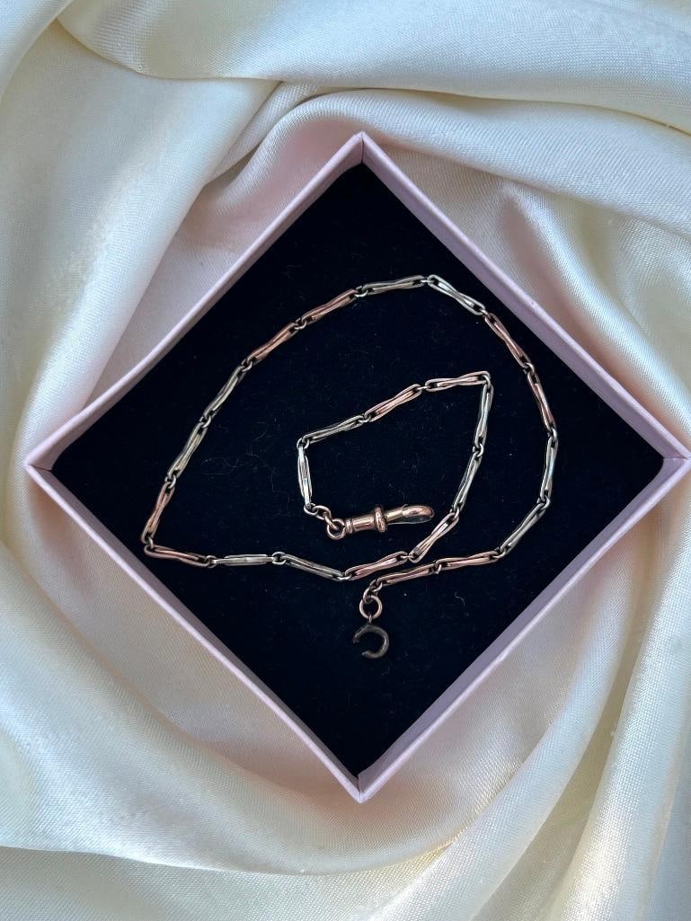 Antique 9CT gold chain necklace AF - 3