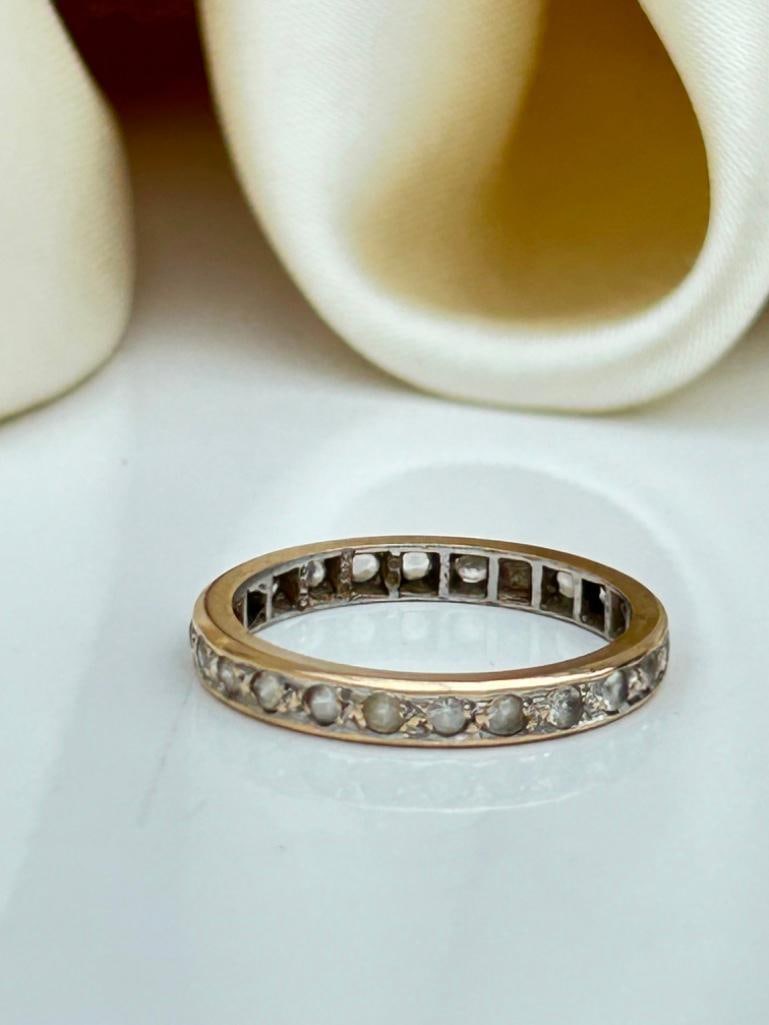 Sweet 9ct Gold Paste Eternity Band Ring - 6