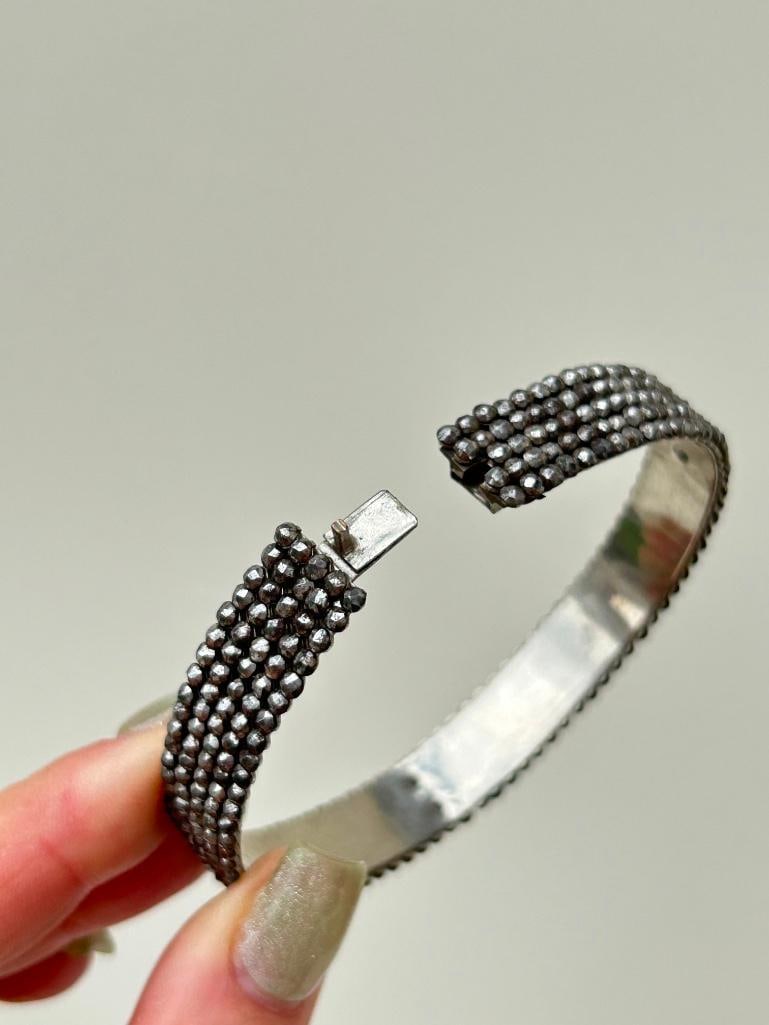 Georgian era cut steel bangle bracelet - 2