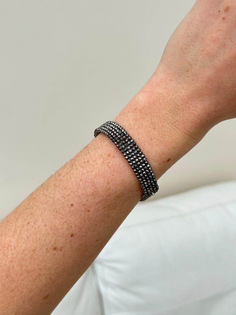 Georgian era cut steel bangle bracelet - 3