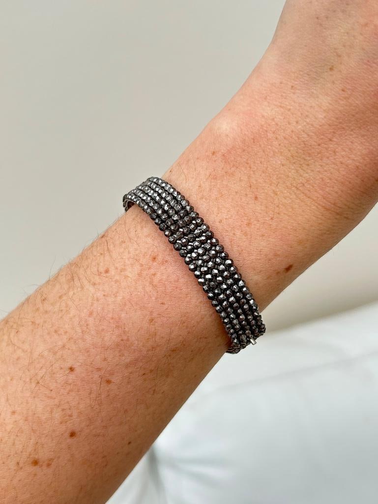 Georgian era cut steel bangle bracelet - 4