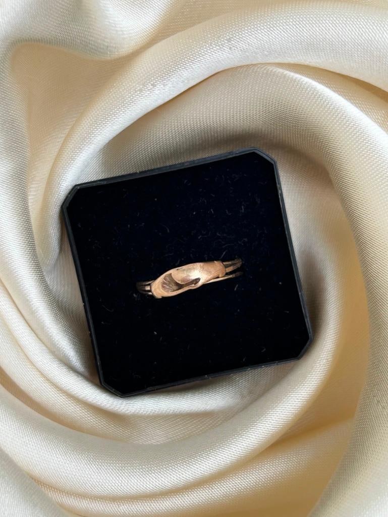 Georgian Era Gold Fede Gimmel Ring AF - 4