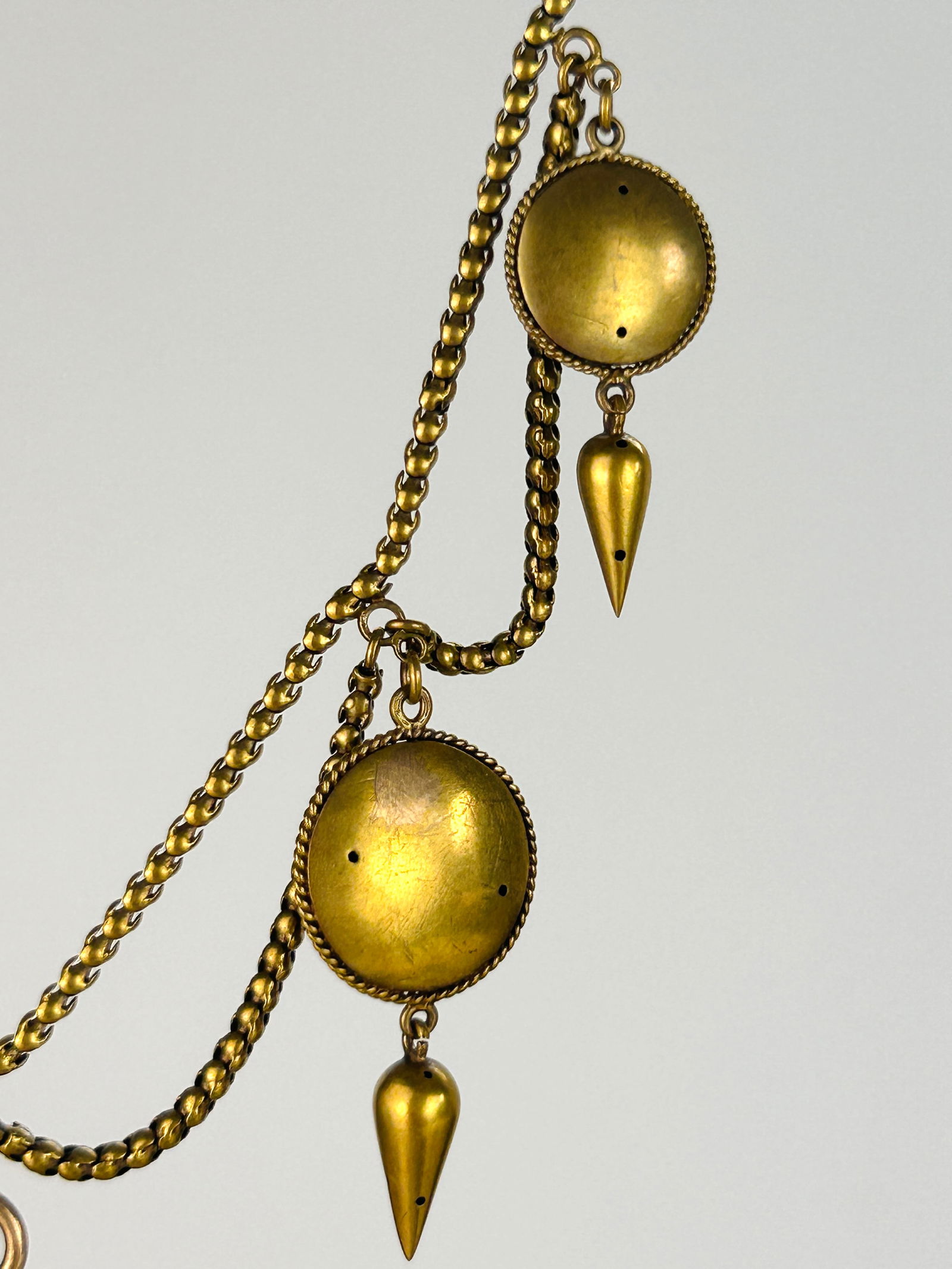 Antique 18ct Gold Etruscan Revival Gold Drop Necklace - 3