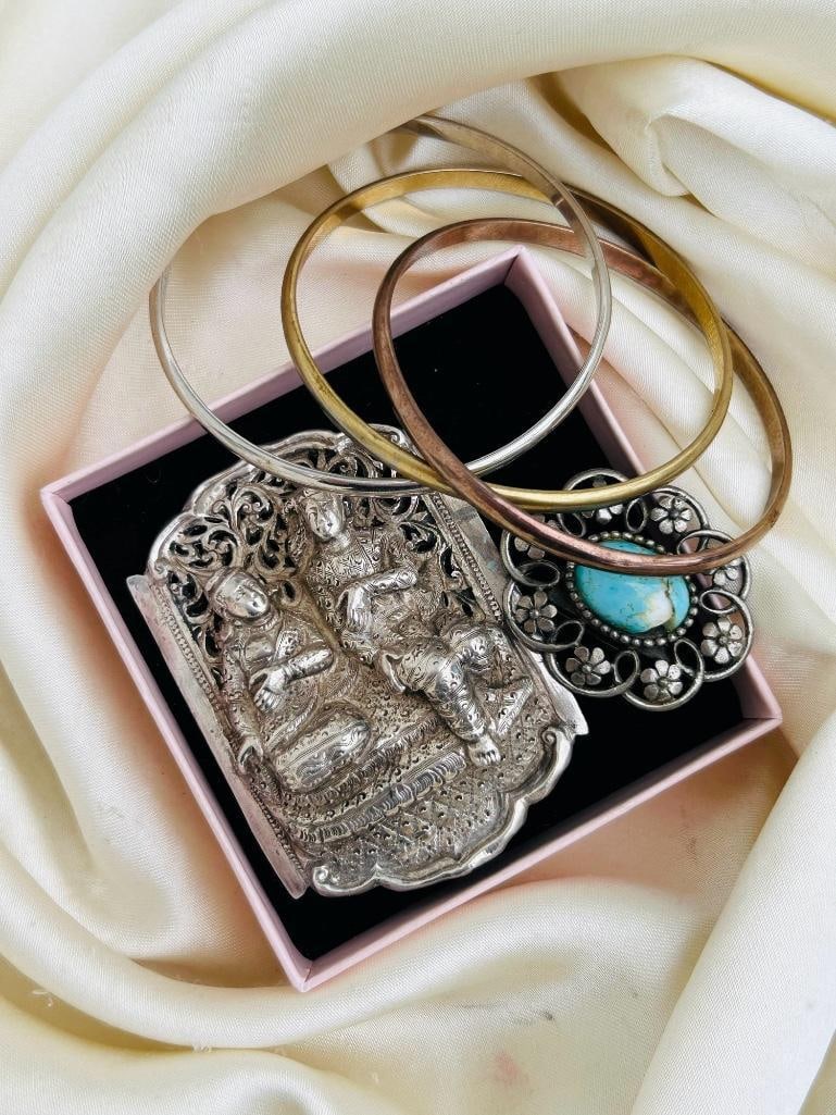 Mixed Lot of Antique and Vintage Jewellery Inc Kabana Sterling and Silver Brooch - 2