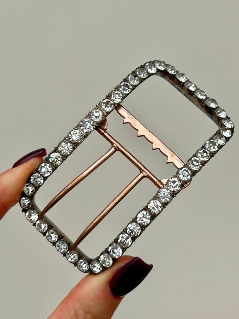 Huge Antique Boxed Paste Buckle - 2