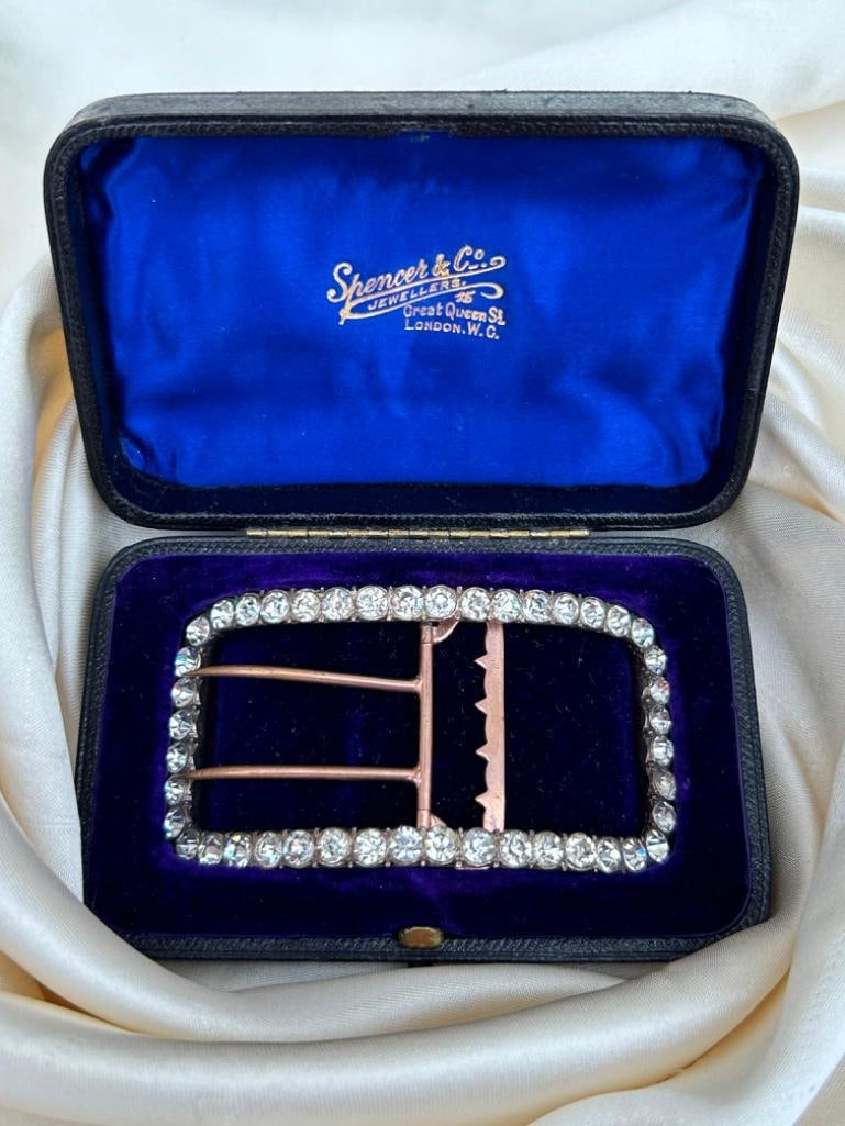 Huge Antique Boxed Paste Buckle - 4