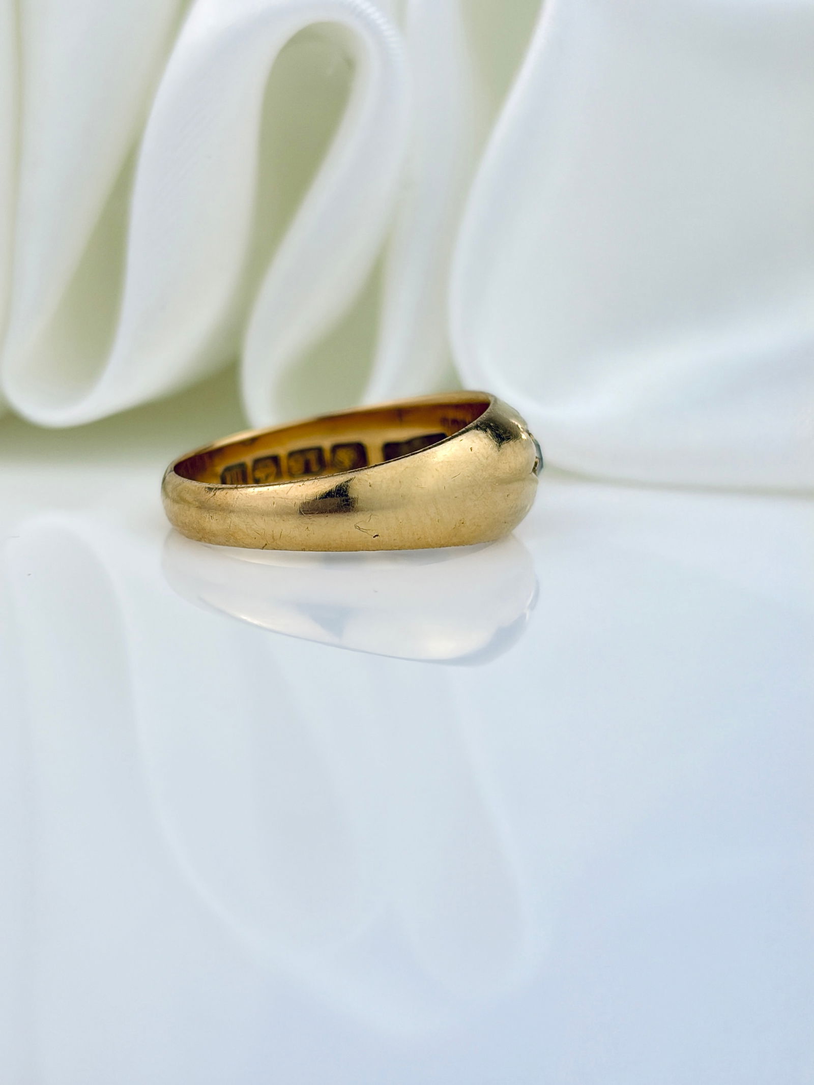 ANTIQUE C.1911 18CT YELLOW GOLD DIAMOND STAR RING - 2