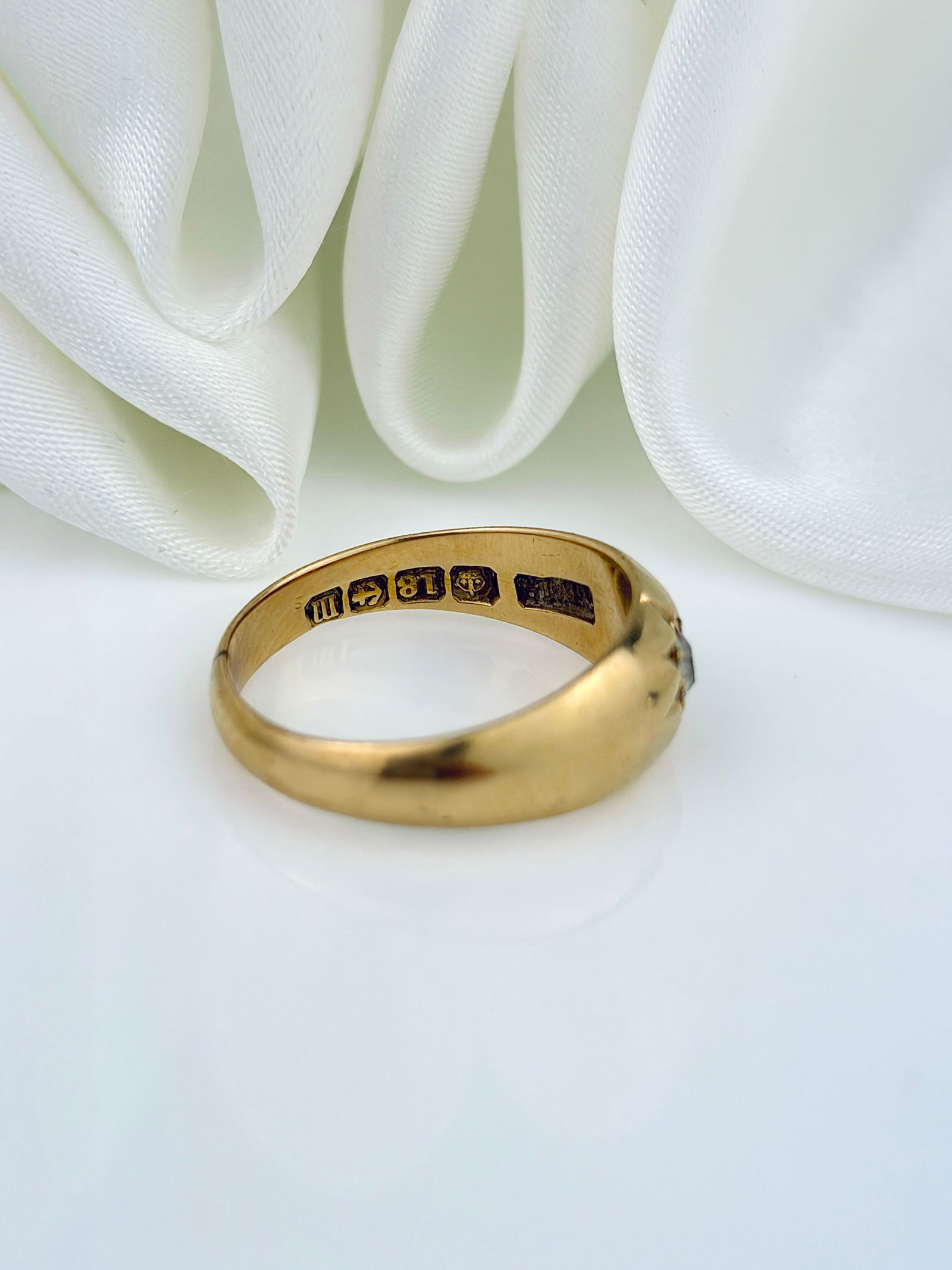 ANTIQUE C.1911 18CT YELLOW GOLD DIAMOND STAR RING - 4