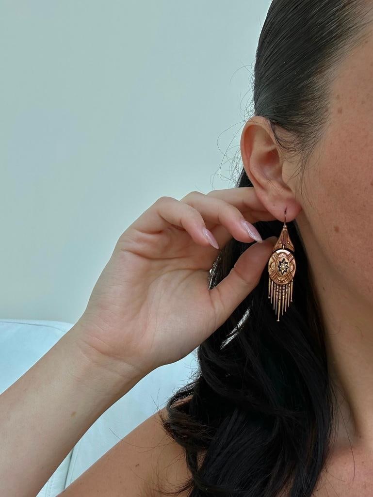 Antique Victorian Era 18ct Yellow Gold Blue Enamel Stars and Pearl Suite in Fitted Box - 4