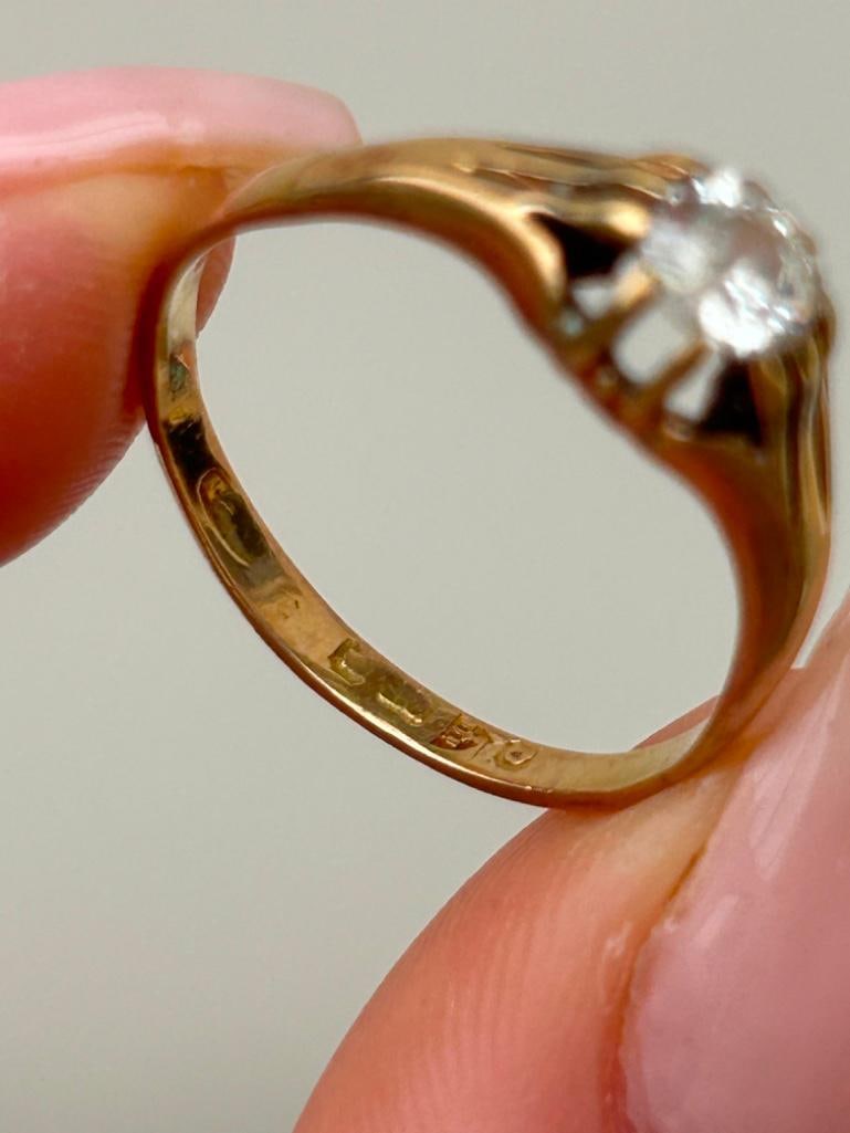 Antique 18ct Yellow Gold 50pts Diamond Belcher - 8