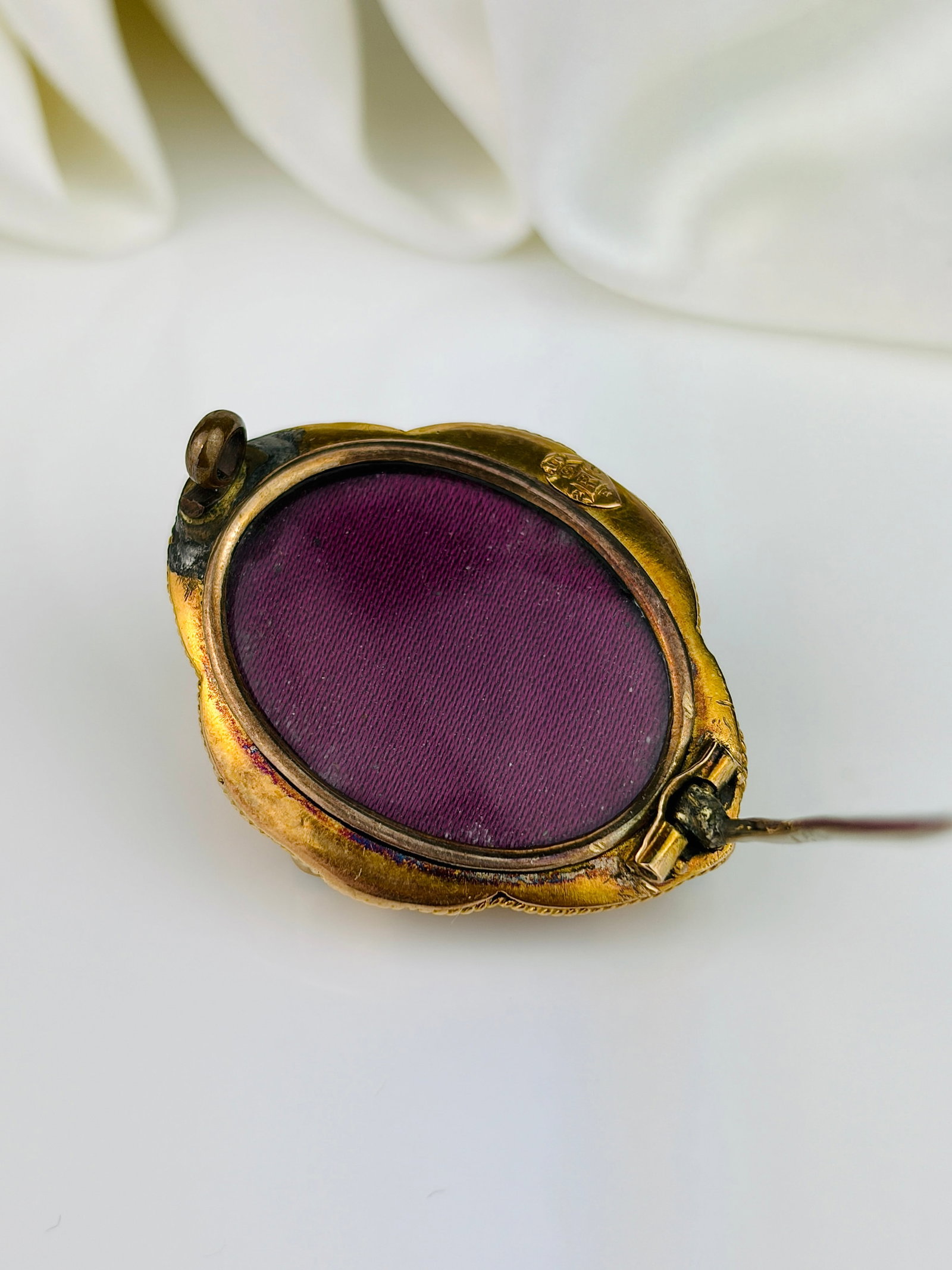 Large Victorian Era 15ct Yellow Gold Turquoise and Pearl Star Brooch with Locket Back - 5