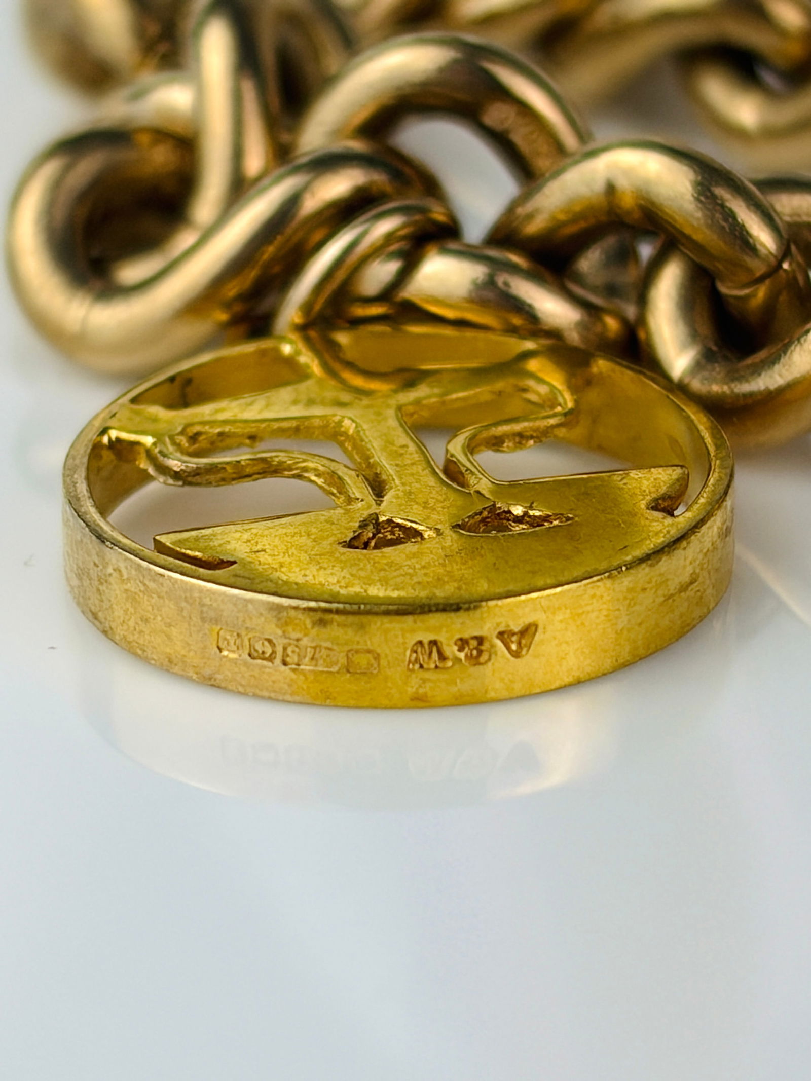 heavy vintage 9ct yellow gold curb link bracelet with heart padlock and charm - 5