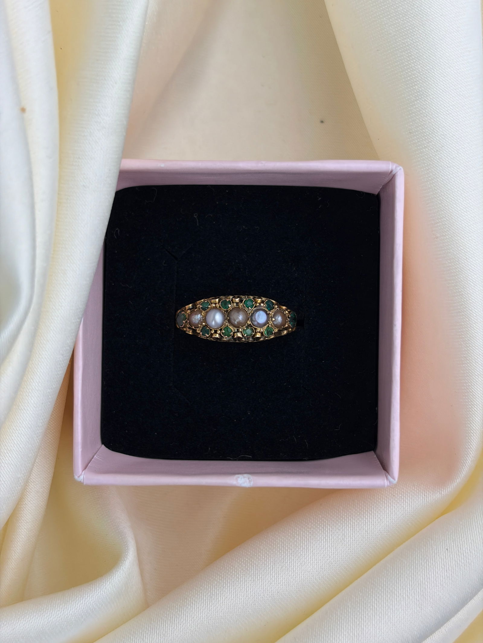 antique 15ct gold gemset ring - 7