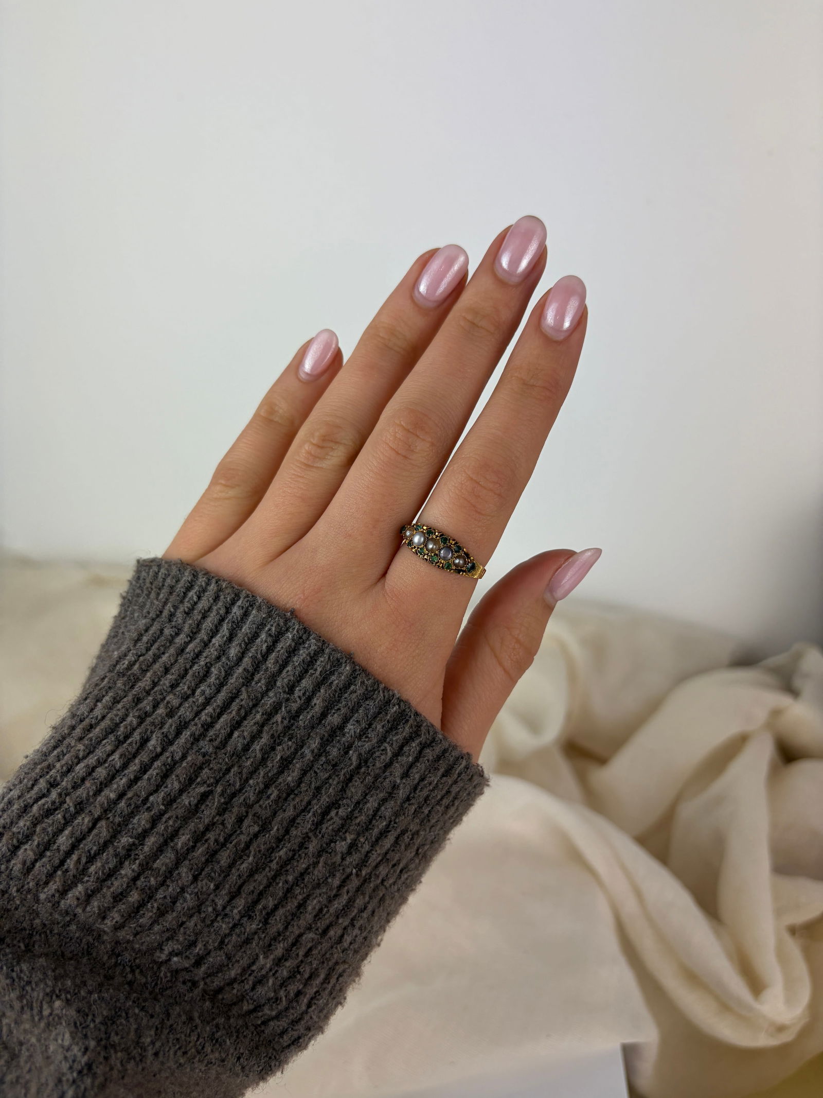 antique 15ct gold gemset ring - 9