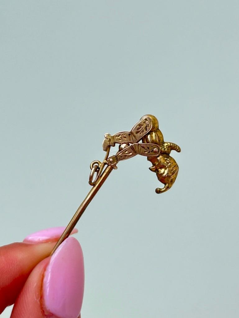 Antique 9ct Gold Punch / Moving Pendant - 3