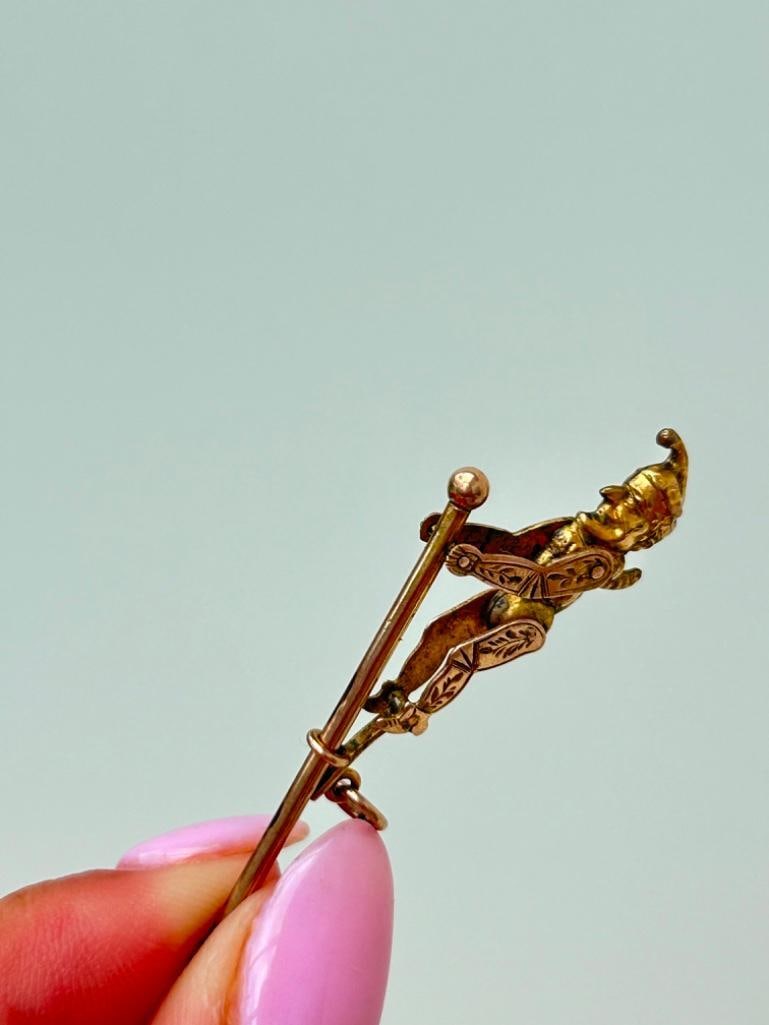 Antique 9ct Gold Punch / Moving Pendant - 4