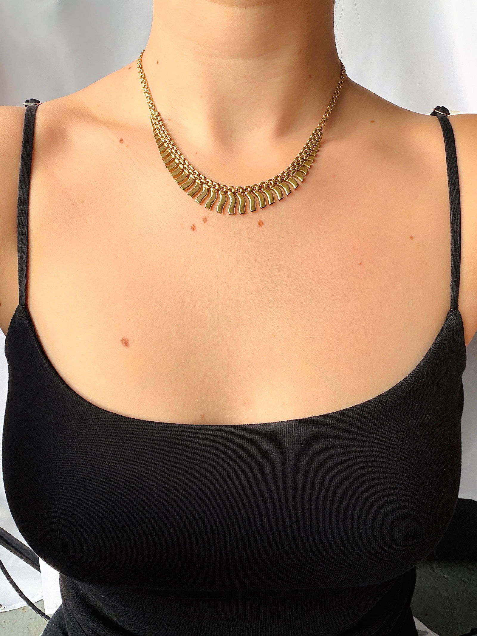 vintage 9ct gold collar necklace - 7