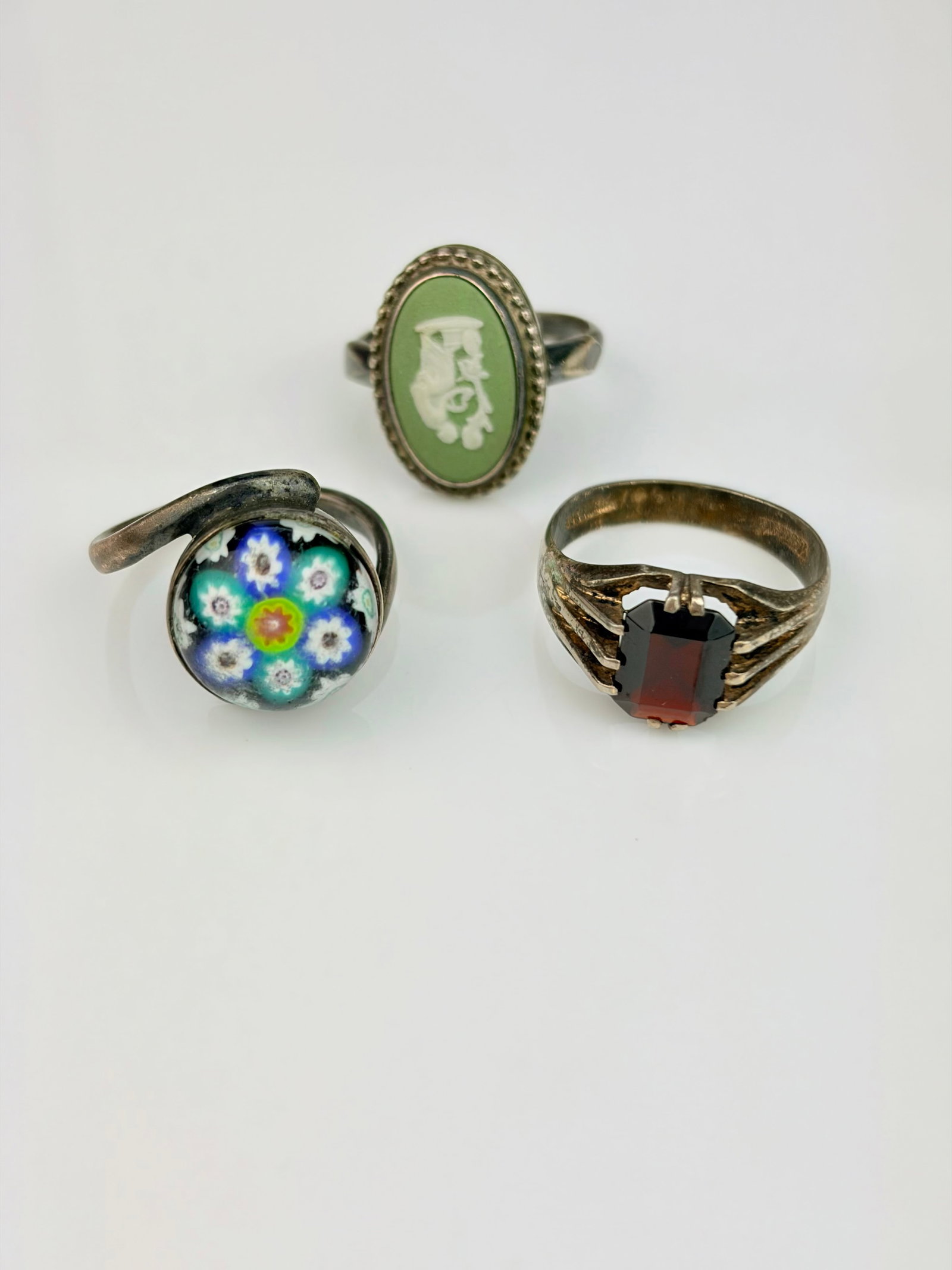 MIXED LOT 3X SILVER RINGS: MIXED LOT 3X SILVER RINGS