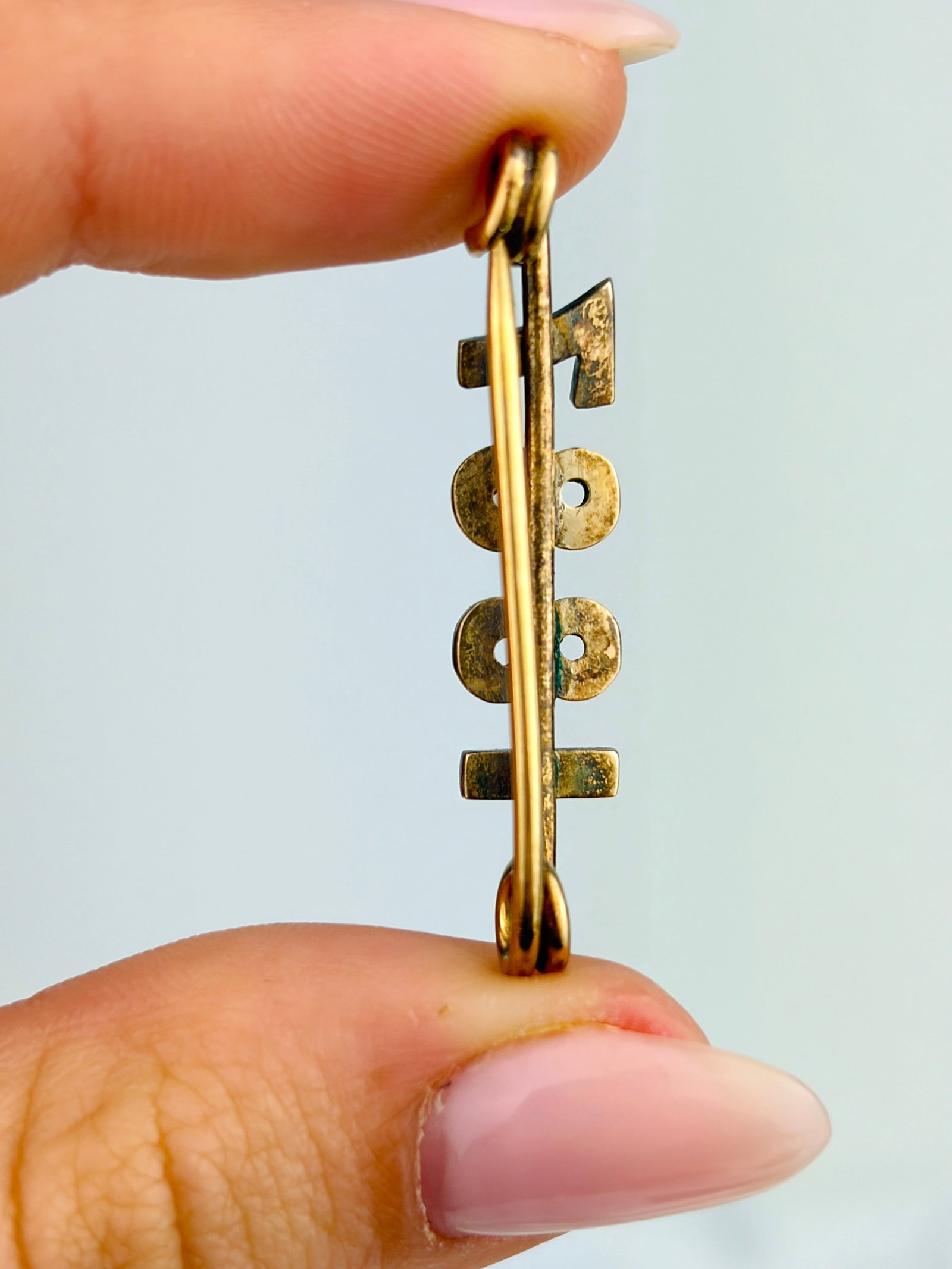 ANTIQUE BOXED GOLD '1887' DIAMOND YEAR BROOCH - 4