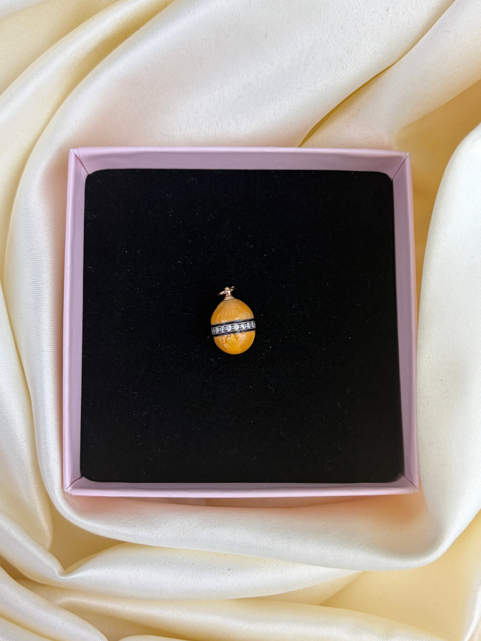 Antique Enamel, White Stone and 14ct Gold Egg Pendant - 6