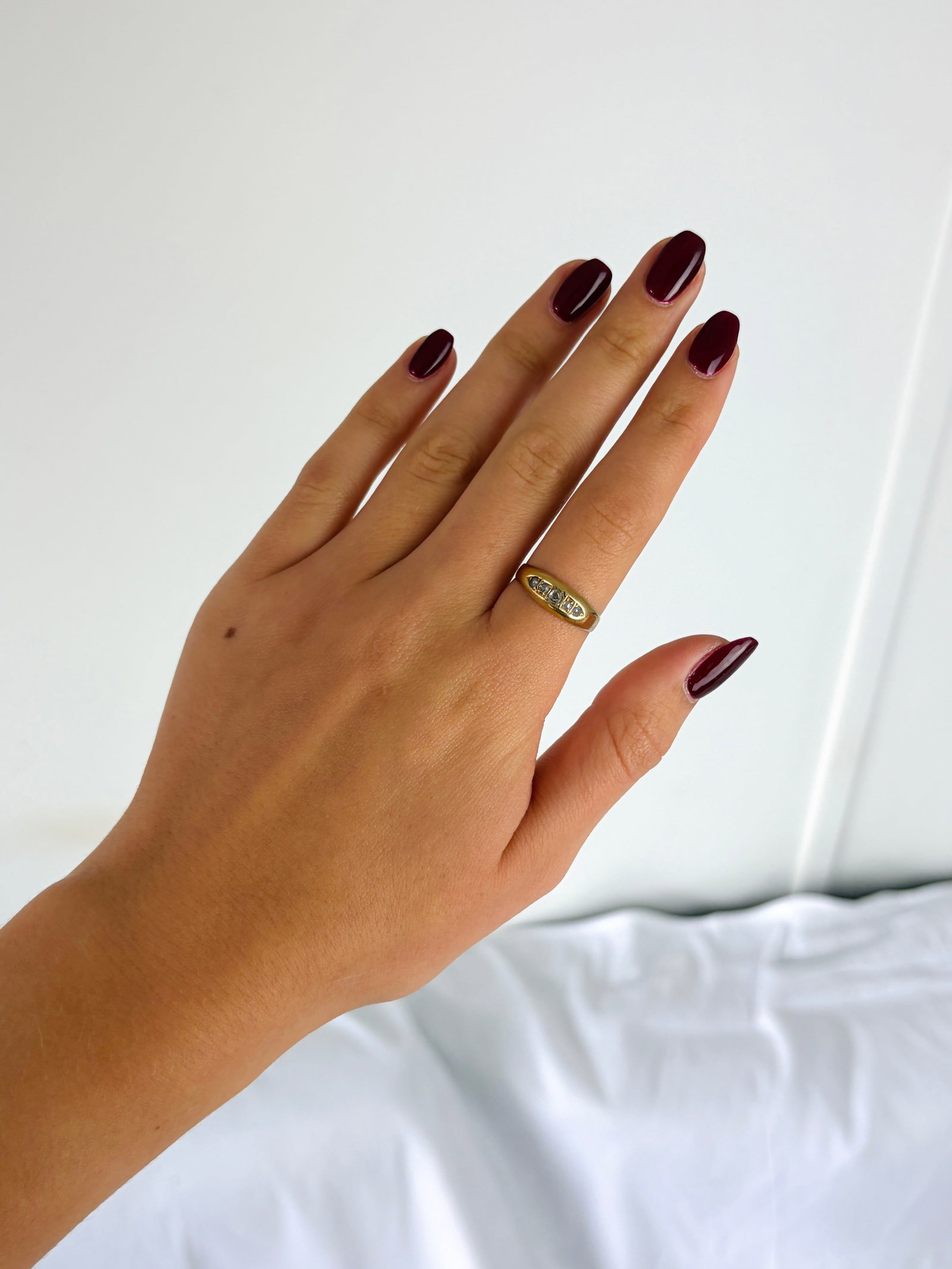 Victorian C.1894 Diamond and Pearl 5 Stone Ring in 18ct Yellow Gold - 10