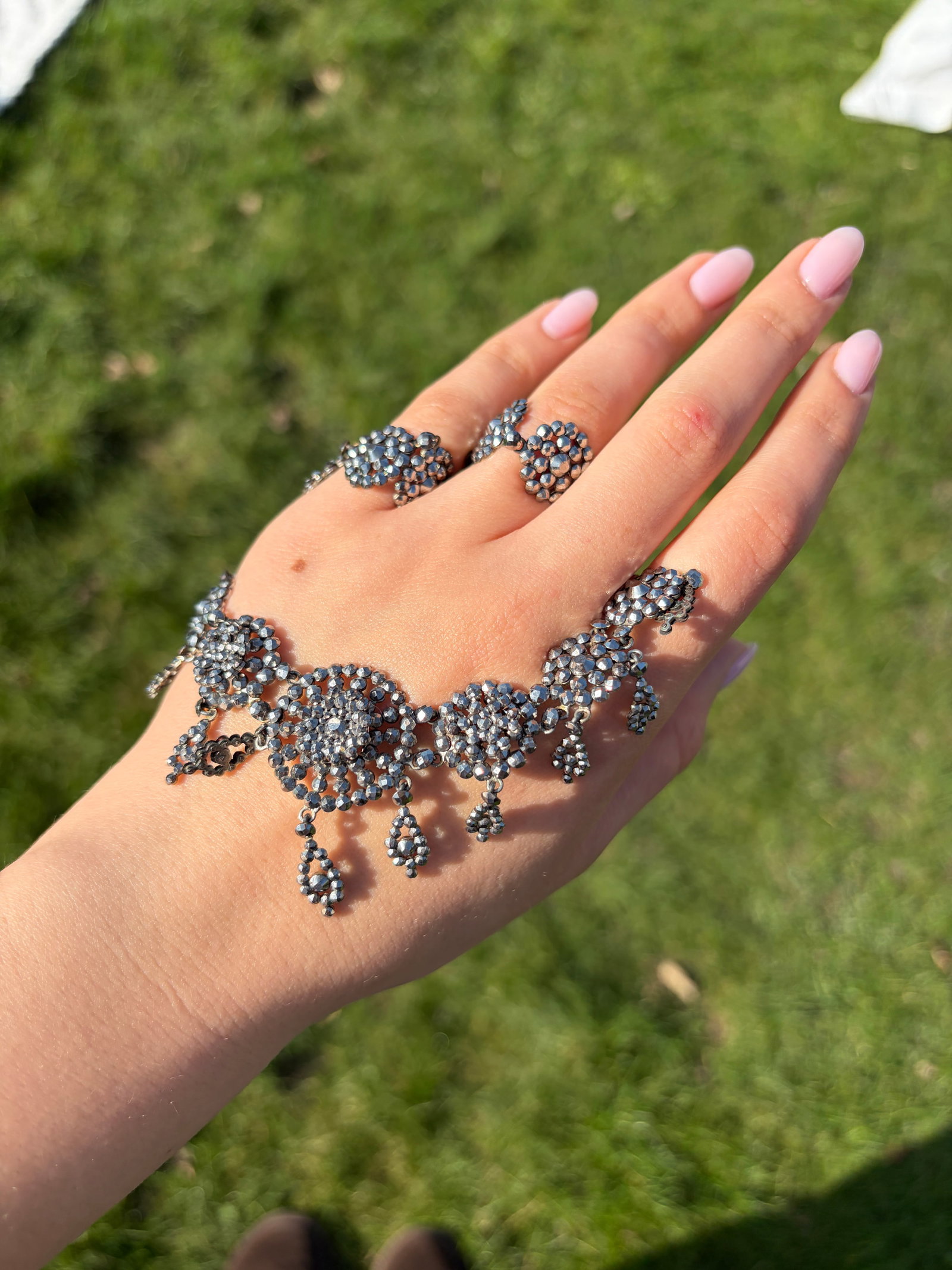 ANTIQUE GEORGIAN CUT STEEL NECKLACE - 3