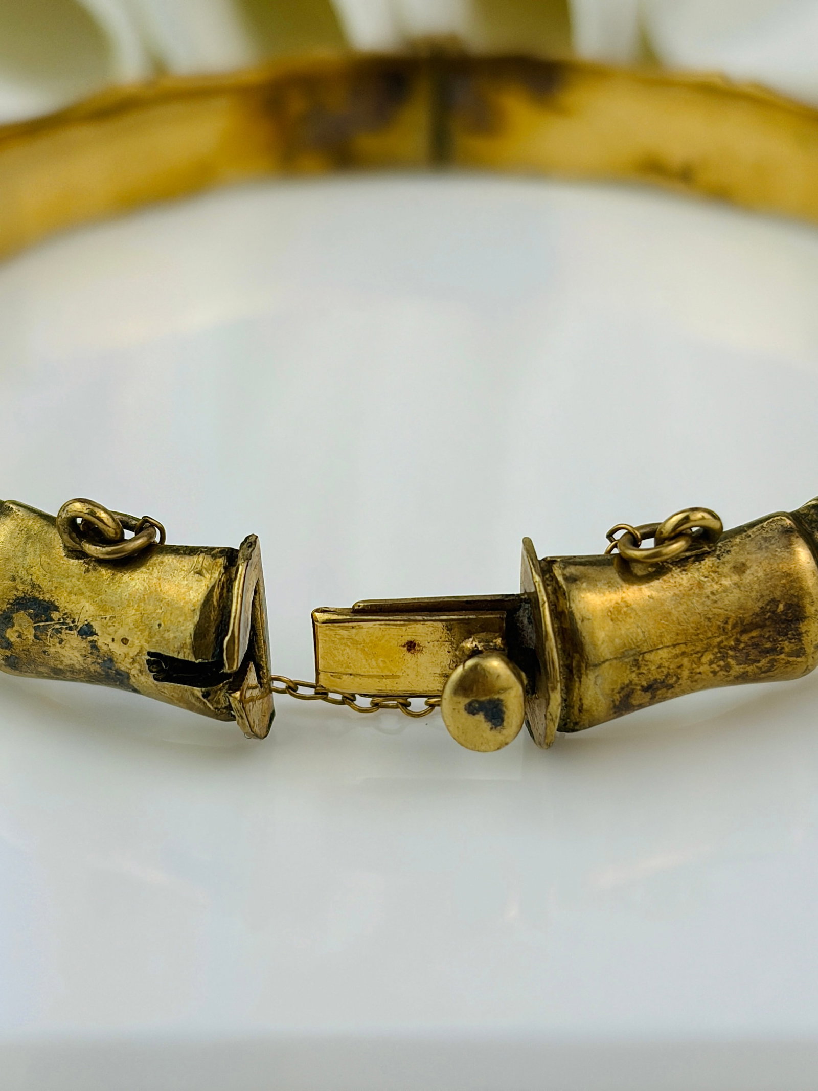 vintage 9ct rolled gold bamboo bangle bracelet - 3