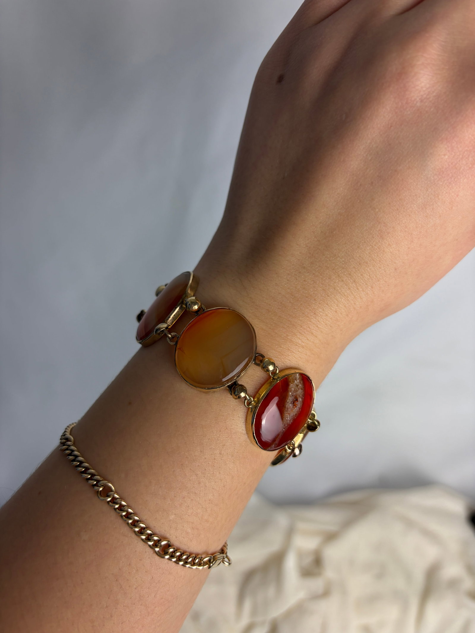 large antique agate bracelet c.1850 - 3
